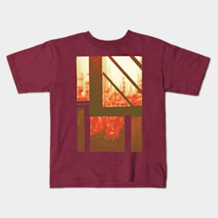 Red Autumn Cityscape Kids T-Shirt